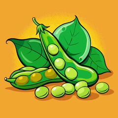 vector illustration of green leaves