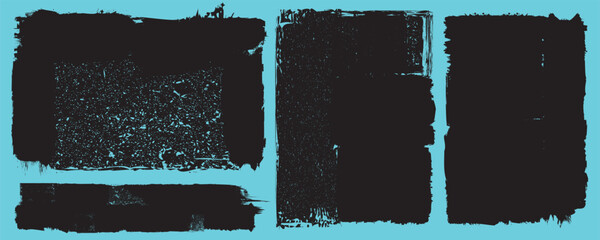 Brushes pack .Grunge Paint Roller set . Vector brush Stroke . Paint strokes. Black stripes isolated. paintbrush collection .Textured box . Brush line set. Rough edges for banner. Bulge lines pack
