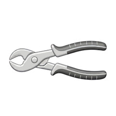 Close-up of adjustable pliers with textured gray handles, used for gripping and turning objects.