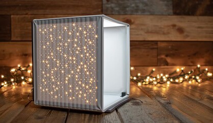 DIY White Lightbox on Wooden Background

