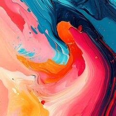 Bold abstract painting featuring red blue yellow strokes high resolution picture