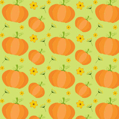 Autumn, pumpkin seamless pattern, pumpkin background, autumn background, pumpkin, flowers, fall, Halloween