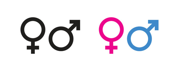 Gender icon. Man and Woman icon. Feminine and masculine symbols. Male and Female symbol vector
