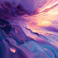 Celestial dreamlike waves with planet glowing in sky high resolution picture