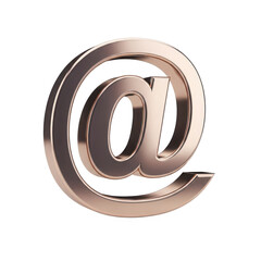Obraz premium Shiny metallic at symbol or commercial at sign isolated on transparent background