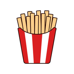 french fries with ketchup vector illustration
