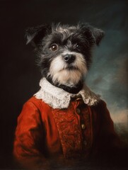 Studio portrait of a schnauzer dog