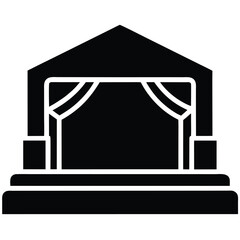 auditorium stage vector icon on white background