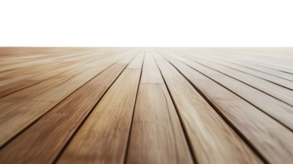 Wooden Planks Perspective on Transparent Background Smooth Surface Texture