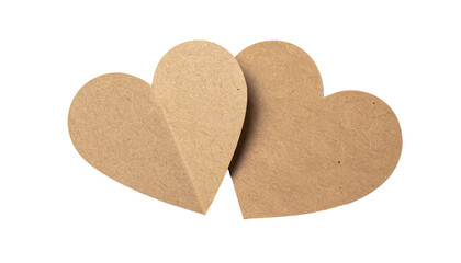 Heart, paper, craft, isolated, white, brown, cutout, shape, decoration, valentine, love, handmade, blank, object, background, romantic, symbol, simple, design, stationery, art, gift, DIY, creative, mi