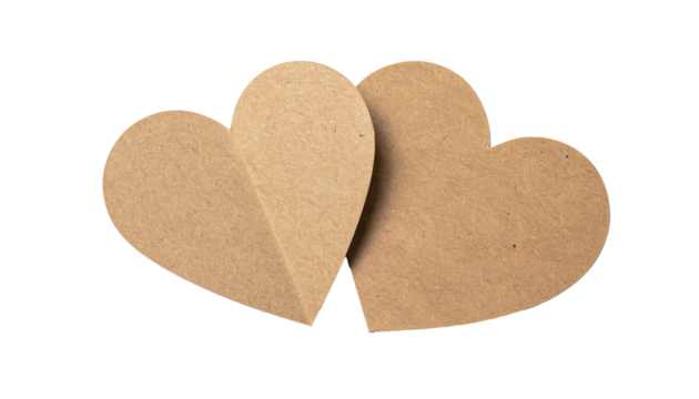 Heart, paper, craft, isolated, white, brown, cutout, shape, decoration, valentine, love, handmade, blank, object, background, romantic, symbol, simple, design, stationery, art, gift, DIY, creative, mi