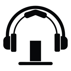 headset station vector icon on white background