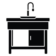 lab table  with sink  vector icon on white backgro
