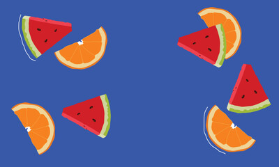 Tropical fruit design, fresh fruit background, colorful fruit wallpaper