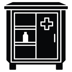 Obraz premium medicine cabinet school nurse vector icon on whi