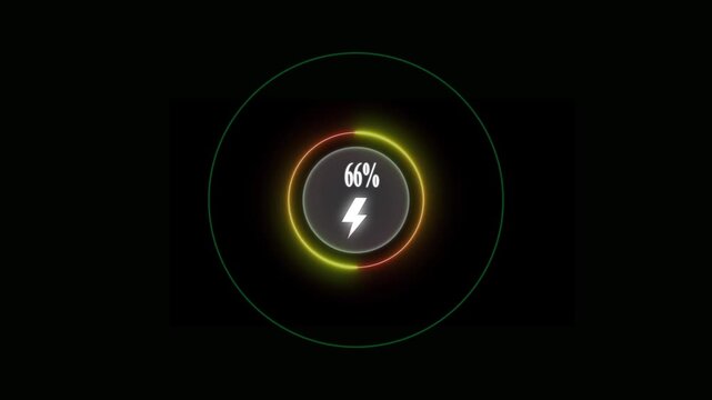 Charging screen 66% percent, screen call phone display charging battery.