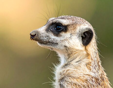 Close-up meerkat profile - Powered by Adobe