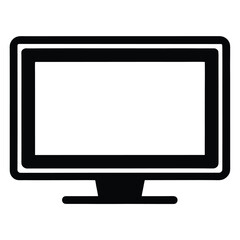 wall mounted tv monitor vector icon on white backg