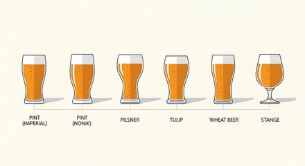 Beer Glass Types Chart.
