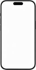 Front View Of A Blank Black Smartphone Mockup With Empty Screen