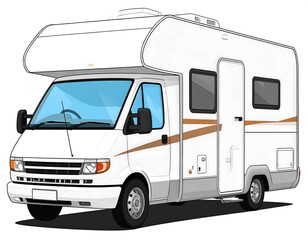 Cartoon illustration of a camper van