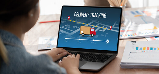 Delivery tracking system for e-commerce and brisk online business to timely goods transportation...