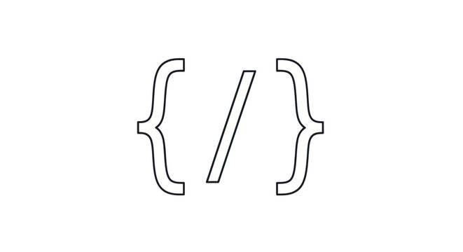 Code Braces and Slash: Programming Symbol Icon.