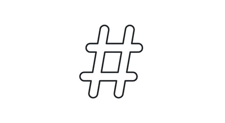 Obraz premium Simple Black Outline Hashtag Symbol Icon.