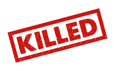 KILLED Red Rubber Stamp Vector Grunge Text Seal Sign for Documents Labels Official Marking