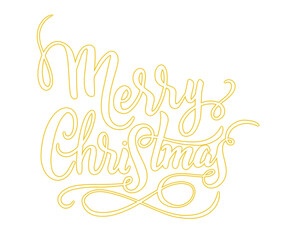 Elegant Merry Christmas lettering illustration on black background
