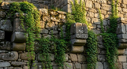 Stone wall and ivy.