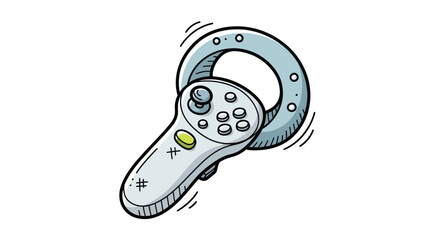 Illustrated Cartoon VR Controller with Circular Handle. © Ilma