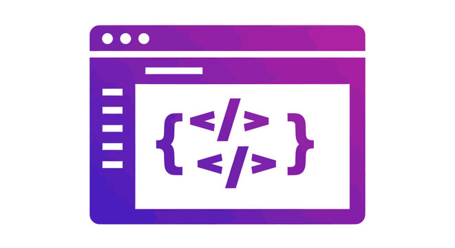 Web Browser Window Displaying Code Brackets and Slash.