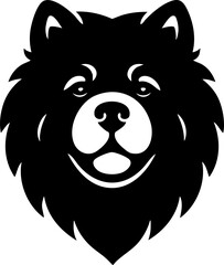 Chow Chow face front view with broad head and dense mane-like fur.
