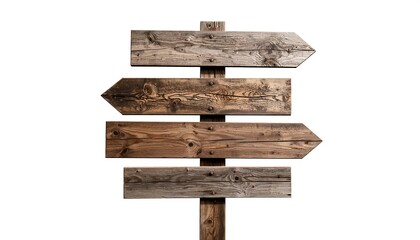 Wooden directional signpost