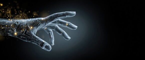 Futuristic robotic hand reaching out