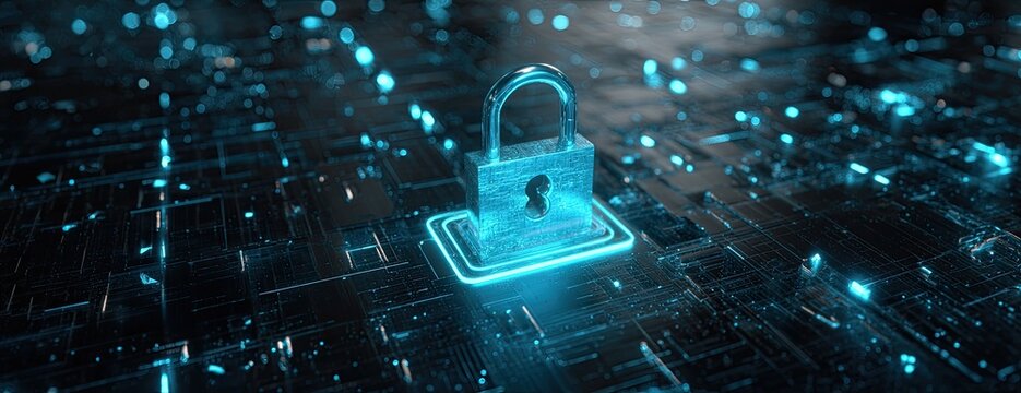 Abstract digital lock graphic