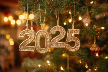 Christmas tree ornaments with the year 2025 (1)