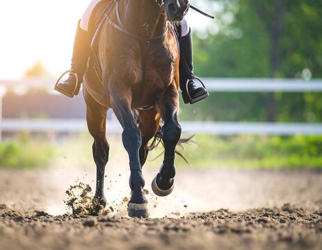 Equestrian athlete in motion