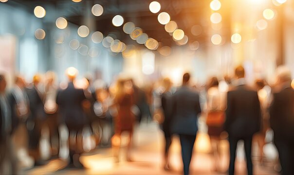 Blurred image of a large gathering of people