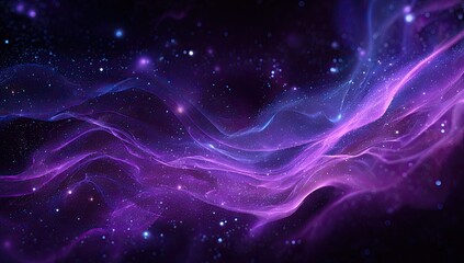 Abstract cosmic nebula swirls in purple and violet hues