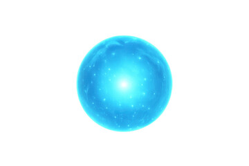 Fototapeta premium Blue glowing energy ball creating magic plasma light