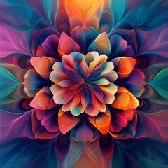 Futuristic polygon surface showing vibrant colorful reflective facets high resolution picture