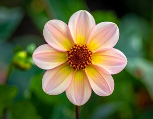 Close-up of a pastel pink dahlia