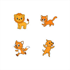 Obraz premium Animal run cartoon vector illustrati