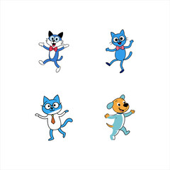 Obraz premium cartoon cat dancing