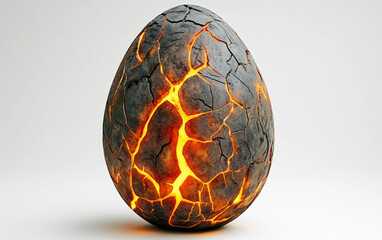 A dragon egg with cracked surface glowing veins of radiant magical energy symbolizing fantasy birth mystical power and enchanted mythical creature life force in detailed 3D artwork 