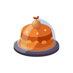 Fototapeta premium persimmon pudding vector sauce walnuts pulp 