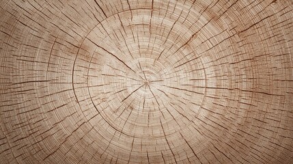 Fototapeta premium Wood grain pattern of a cut tree showing rings. Natural abstract with cracks and lines. Texture background with rustic and organic feel.