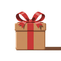 Obraz premium Delightful present with a vibrant red bow, perfect for celebrating special occasions with joy and anticipation, gifting holidays, and spreading cheer